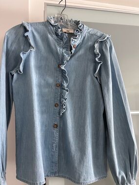 Sezane Light Blue Button Down Shirt